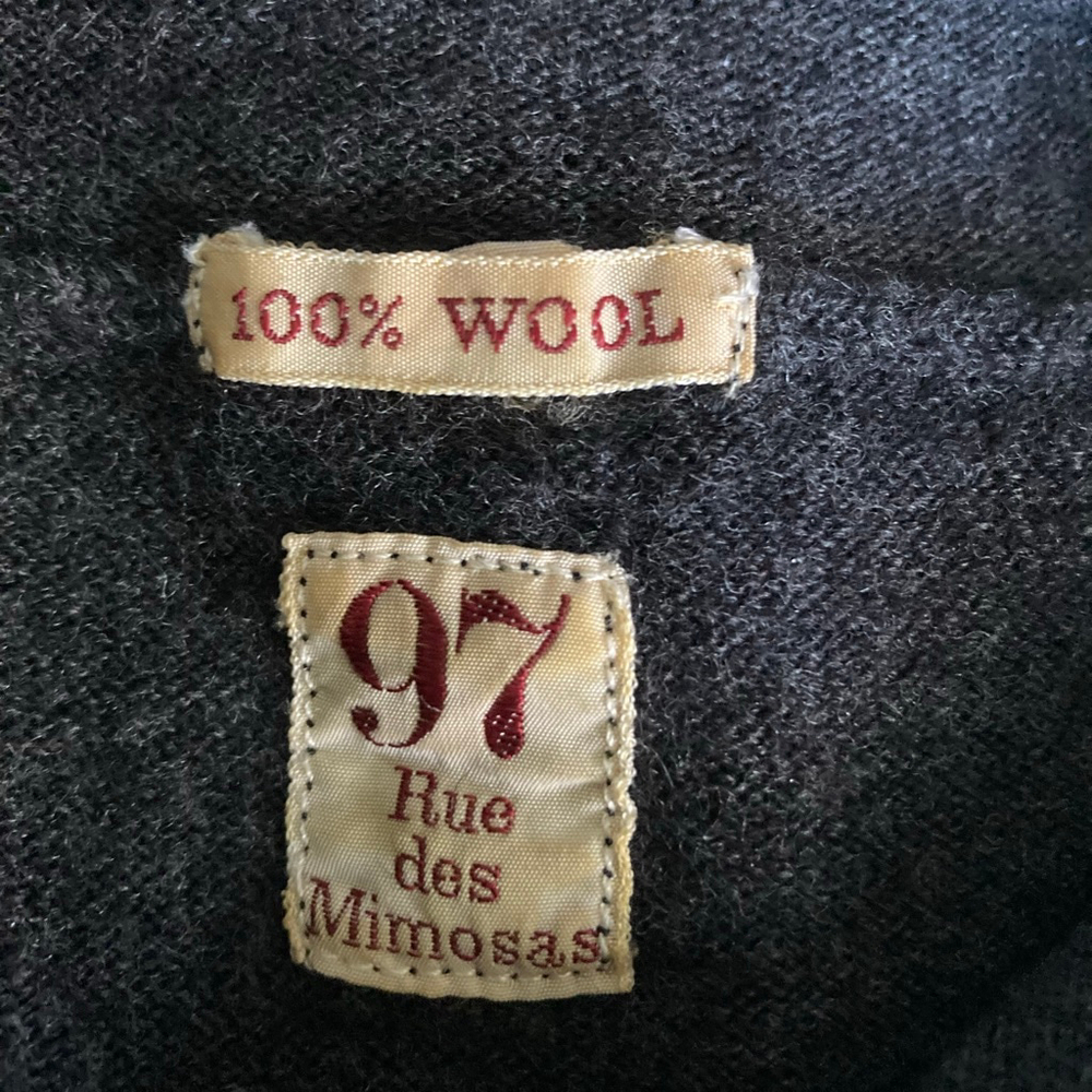 Women's 100% Virgin Wool Italian Sweater Gray Size L/XL - Picture 6 of 8